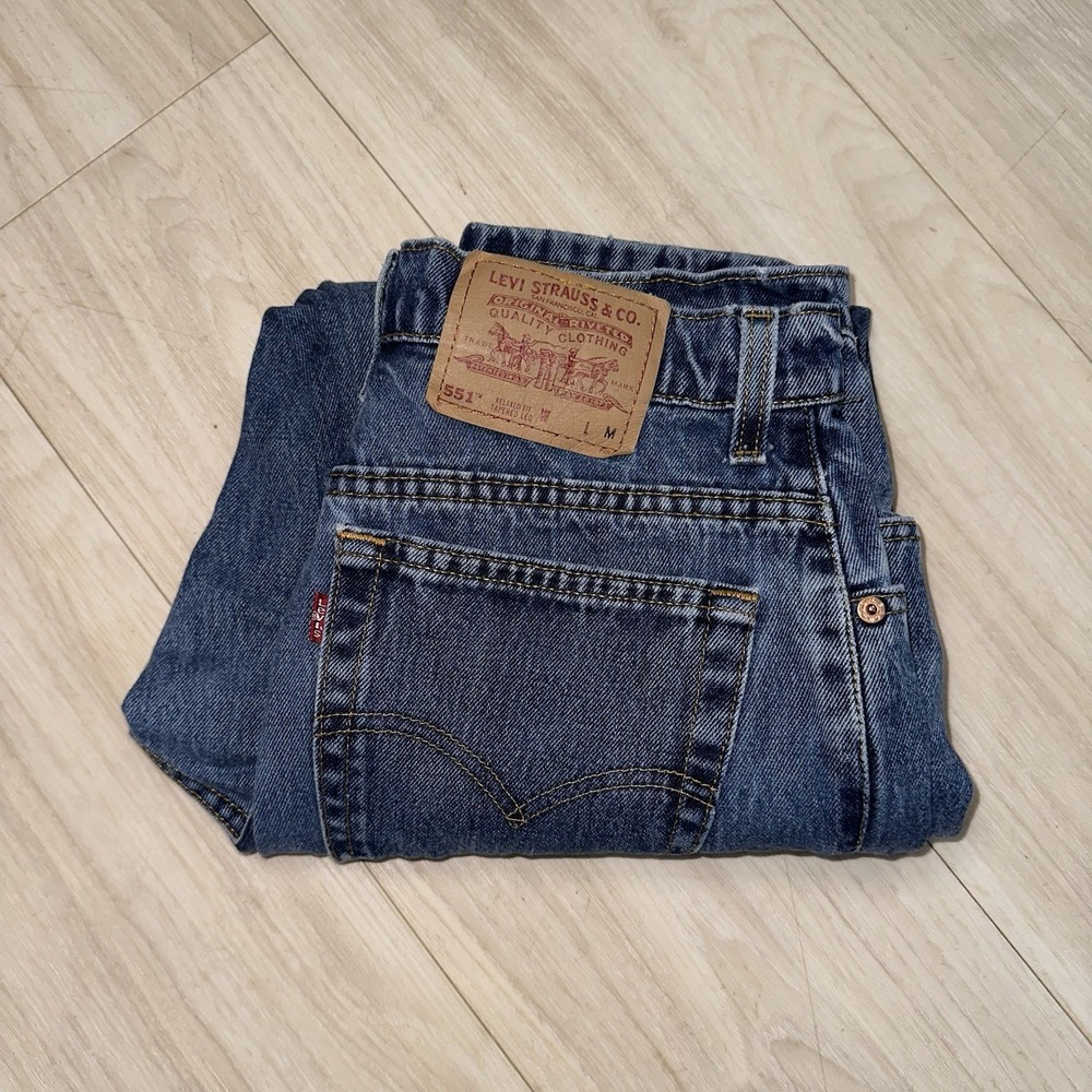 Vintage Levi's 551 Jeans Women's 12 Medium Blue Relaxed Tapered‎ Leg Denim 29x27